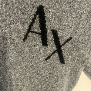 Armani Exchange Black and Gray Crewneck Sweater